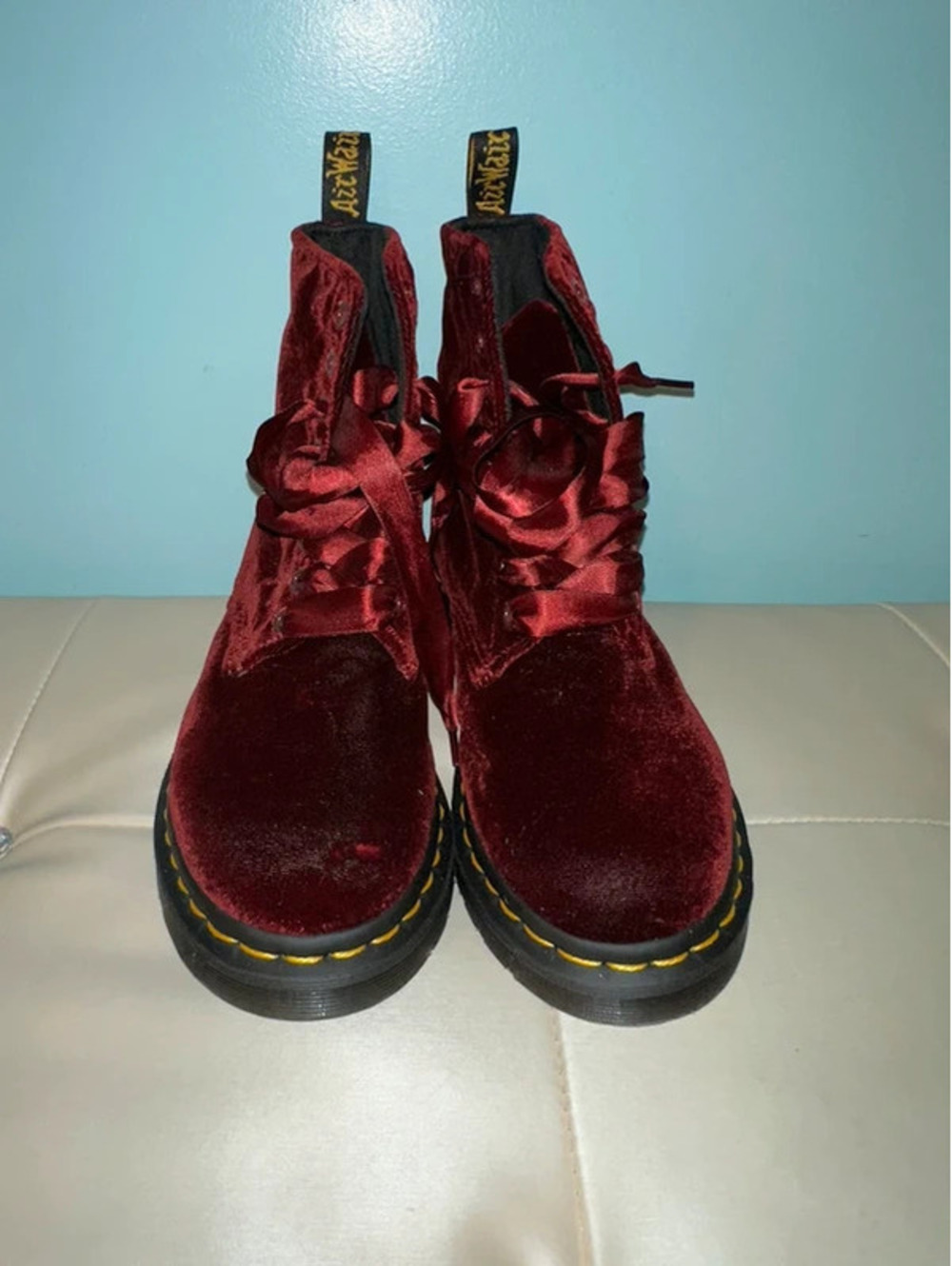 Dr. Martens 1460 Pascal Velvet Ankle Boots Y2K 6 NWOT